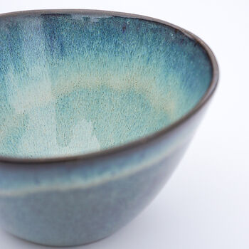 Handmade Ceramic Moon Glaze Blue Bowl, 7 of 8