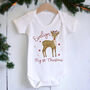 My First Christmas Hand Drawn Reindeer Baby Outfit, thumbnail 1 of 6