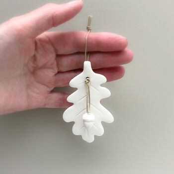 Handmade Porcelain Oak Leaf Decoration, 3 of 5