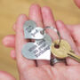 21st Birthday Gift Personalised 2pc Heart Key Ring, thumbnail 3 of 12