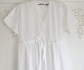 Women's White Cotton Short Sleeved Nightdress Josette, 2 of 2