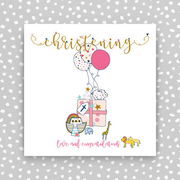 Christening Card Balloons And Gifts, 3 of 4