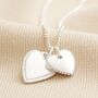Textured Double Heart Necklace In Silver, thumbnail 1 of 5