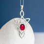 Genuine Ruby Celtic Knot Necklace In Sterling Silver, thumbnail 1 of 11