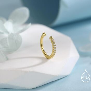 Cz Ear Cuffs In Sterling Silver, No Piercing Earrings, 6 of 12