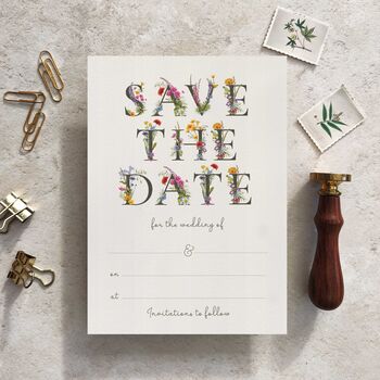 Wildflower Letters Ready To Write Save The Date Cards, 2 of 5