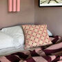 Laurie Check Pink Velvet Cushion, thumbnail 2 of 3