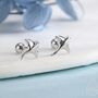 Sterling Silver Manta Ray Screw Back Earrings, thumbnail 1 of 10