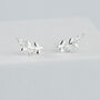 Sterling Silver Crystal Leaf Vine Stud Earrings, thumbnail 1 of 5