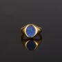Gold Plated Blue Lapis Lazuli Steel Signet Ring For Men, thumbnail 7 of 11