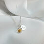 Sterling Silver Personalised Daisy Flower Pendant Two Tone Necklace, thumbnail 3 of 9
