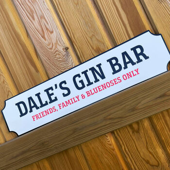 Personalised Metal Family Sign Gin Bar, 6 of 9