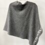 Lambswool Knitted Poncho Cliff Grey And White, thumbnail 1 of 5