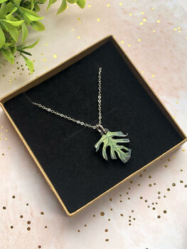 Plant Leaf Silver Plated Necklace Letterbox Gift Set, 5 of 12
