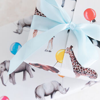 Party Animal Watercolour Gift Wrap Sheet, 3 of 3