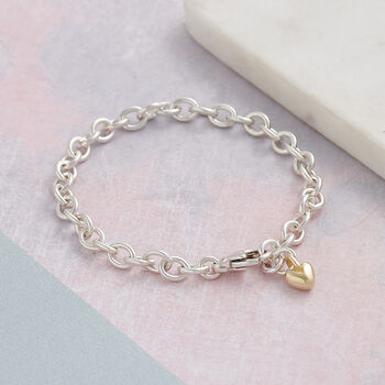 Solid Silver, Rose Or Gold Heart Or Star Charm Bracelet, 3 of 8