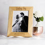 Wedding Day Gift Oak Personalised Picture Frame, thumbnail 3 of 4