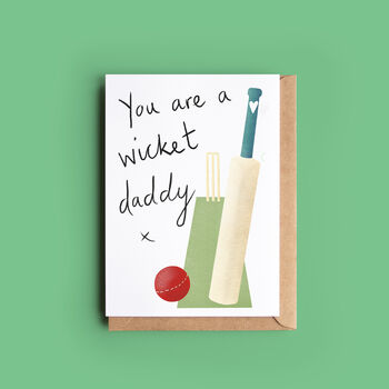 Dad, Daddy Or Grandad Cricket Pun Card, 2 of 4