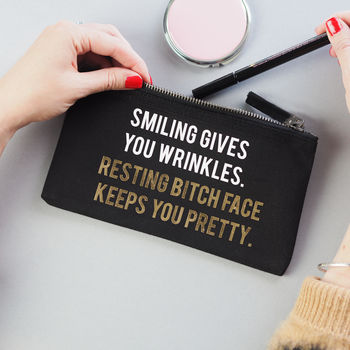 'Resting Bitch Face Keeps You Pretty' Make Up Bag, 5 of 9