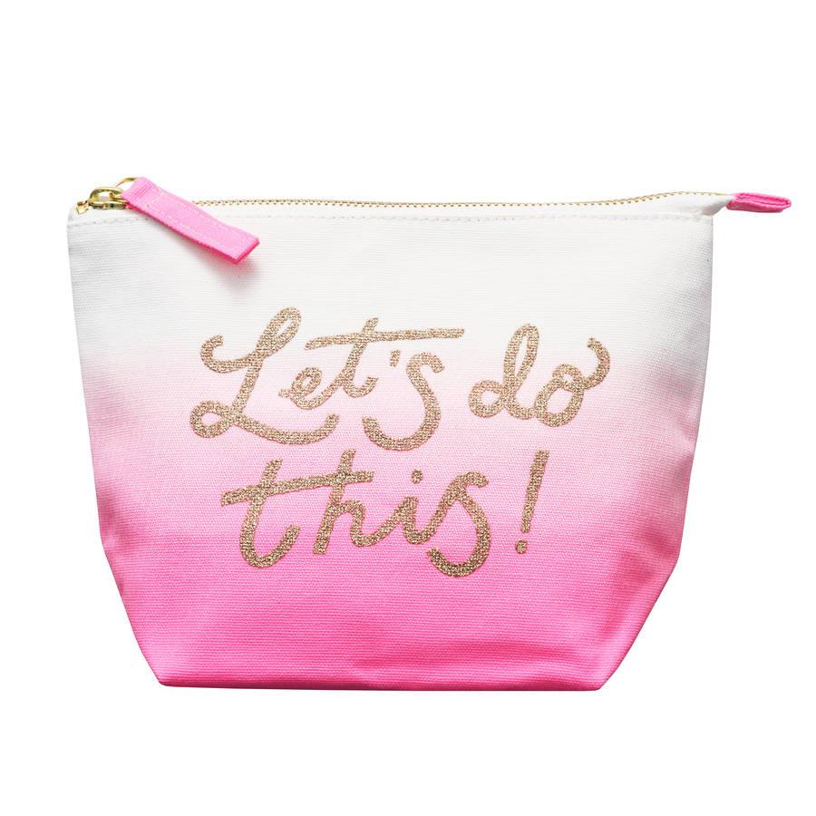 'Let's Do This!' Ombre Makeup Bag By Alphabet Bags | notonthehighstreet.com