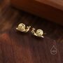 Sterling Silver Tiny Snail Stud Earrings, thumbnail 1 of 12