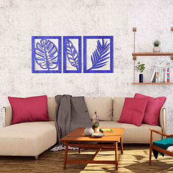 Three Piece Set Wooden Leaves: Nature Wall Art Decor, 12 of 12