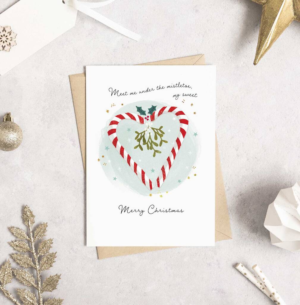 Under The Mistletoe Foiled Christmas Card By Emma Bryan Design 3150