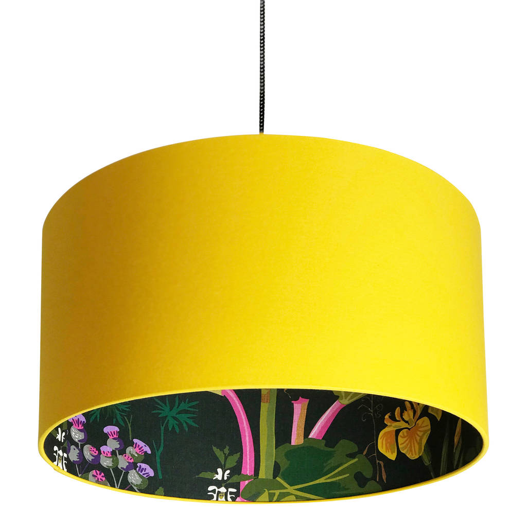 Rabarber Silhouette Lampshades In Egg Yolk Yellow, 1 of 10