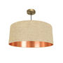 Beige Linen Lampshade With A Metallic Lining, thumbnail 2 of 4