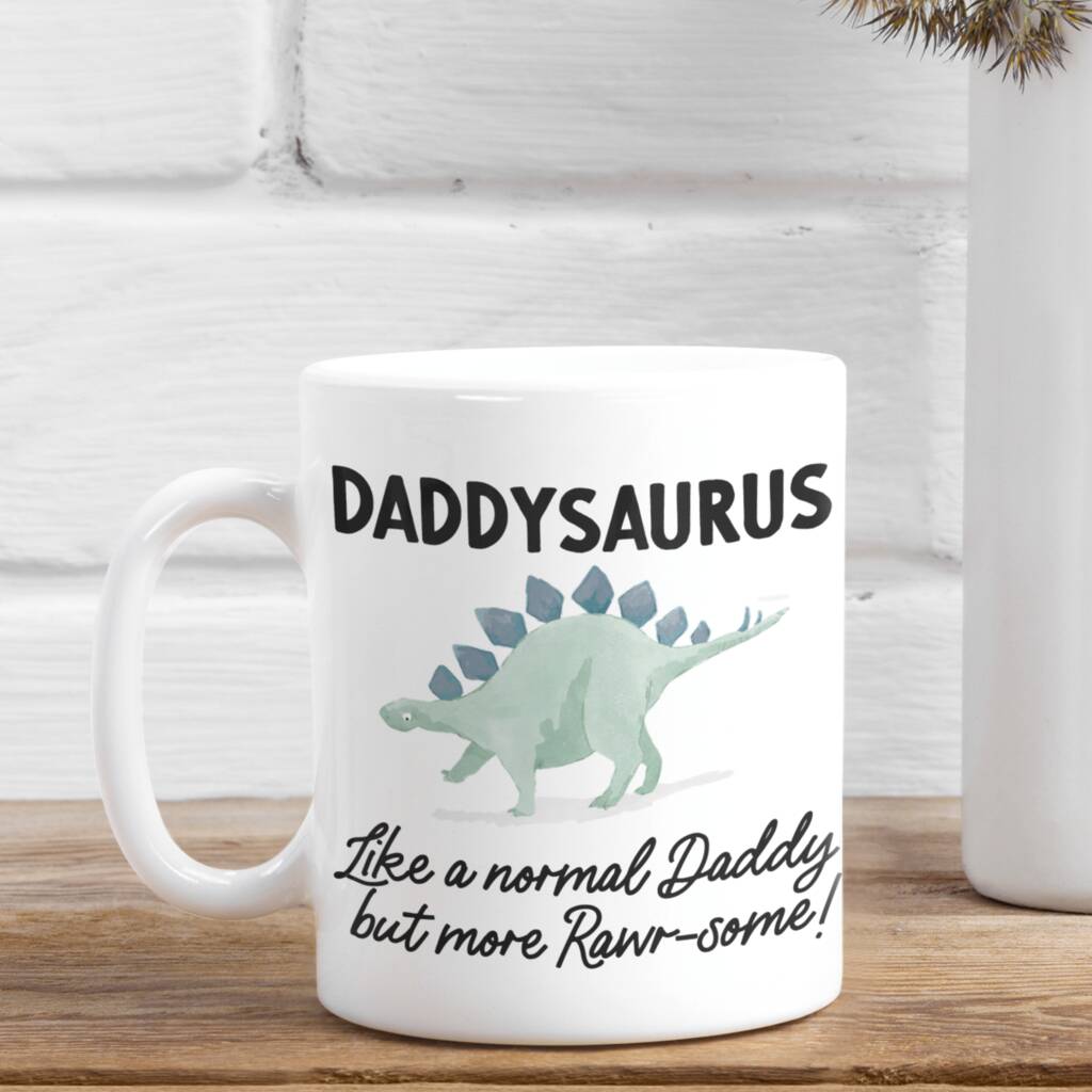Mummy Daddy Dinosaur Personalised Mug, 1 of 3