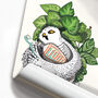 Snowy Owl Cleaning Teeth, Funny Bathroom Art, thumbnail 7 of 7