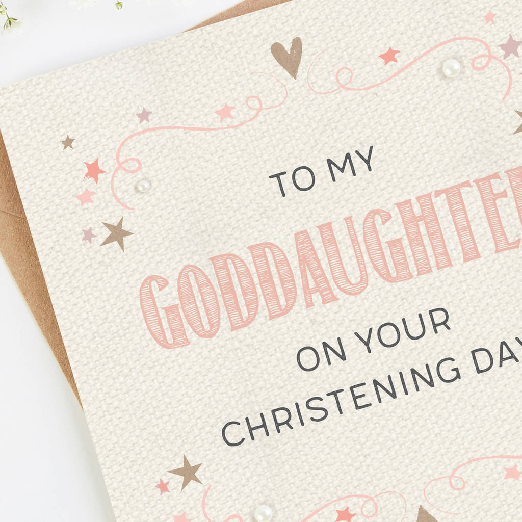 Goddaughter Christening Day Card By LOOM Weddings