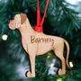 Boxer Personalised Wooden Dog Xmas Decoration, thumbnail 1 of 6