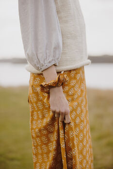 Maxi Wrap Skirt Sunflower Dabu, 3 of 6