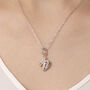 70th Birthday Necklace Silver Heart With Rose Gold Flower Pendant, thumbnail 2 of 5