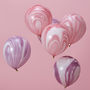 Pink Purple Marble Party Balloons Decoration 10 Pack, thumbnail 1 of 3