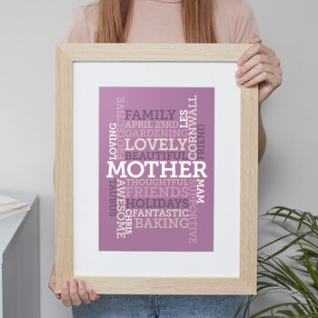 Personalised Lilac Word Art Print 'Use Any Words', 2 of 8