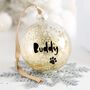 Personalised Pet Paw Print Christmas Bauble, thumbnail 1 of 3