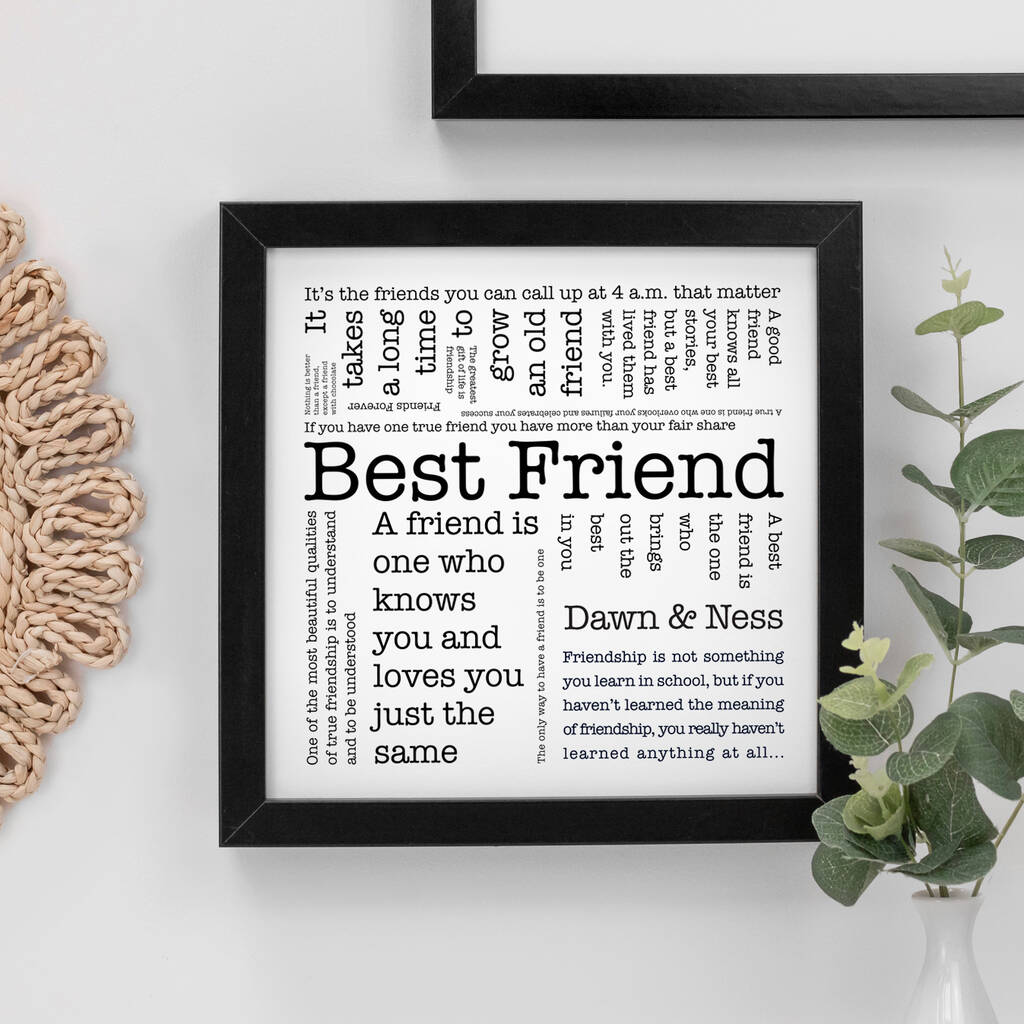 Personalised Gift For Friend 'Best Friend' Quotes Print By Coulson ...