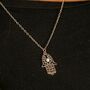 Hamsa Fatima Gold And Silver Plated Dainty Necklace, thumbnail 6 of 7