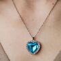 Titanic Blue Large Zircon Heart Pendant Necklace, thumbnail 4 of 7