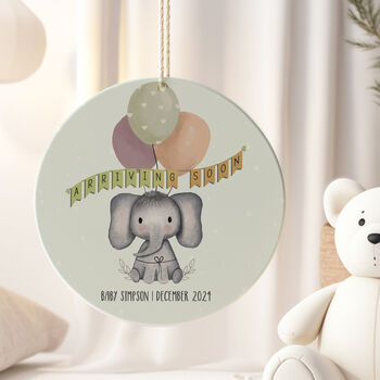 Baby Elephant Pregnancy Announcement Bauble, 2 of 5