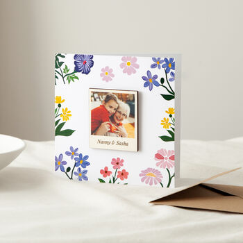 Bright Florals Photo Magnet Keepsake Mother's Day Card, 2 of 2