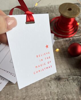 Christmas Gift Tags With Red Foil Set Of Five, 3 of 4