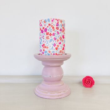 Floral Pillar Candle ~ Pinks, 6 of 6