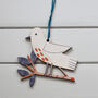 Sparrow Wooden Bird Hanging Decoration, thumbnail 1 of 3