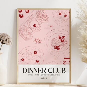 Dinner Club Print Dining Room Wall Art, 6 of 8