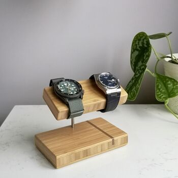 Bamboo Double Watch Stand, 2 of 7