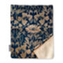 Luxury Super Soft Sherpa Throw Blanket Summer Navy Floral Design, thumbnail 1 of 6