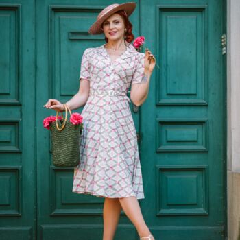 Lisa Dress In Palace Ribbon Vintage 1940s Style, 3 of 3
